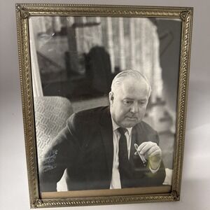 Vintage Man In Suit Smoking Cigar 8X10 Picture Framed Confident Snapshot Photo